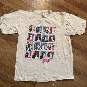 Vintage Beverly Hills 90210 Shirt XL White Cast Graphic Tee Jerry Leigh 90s TV
